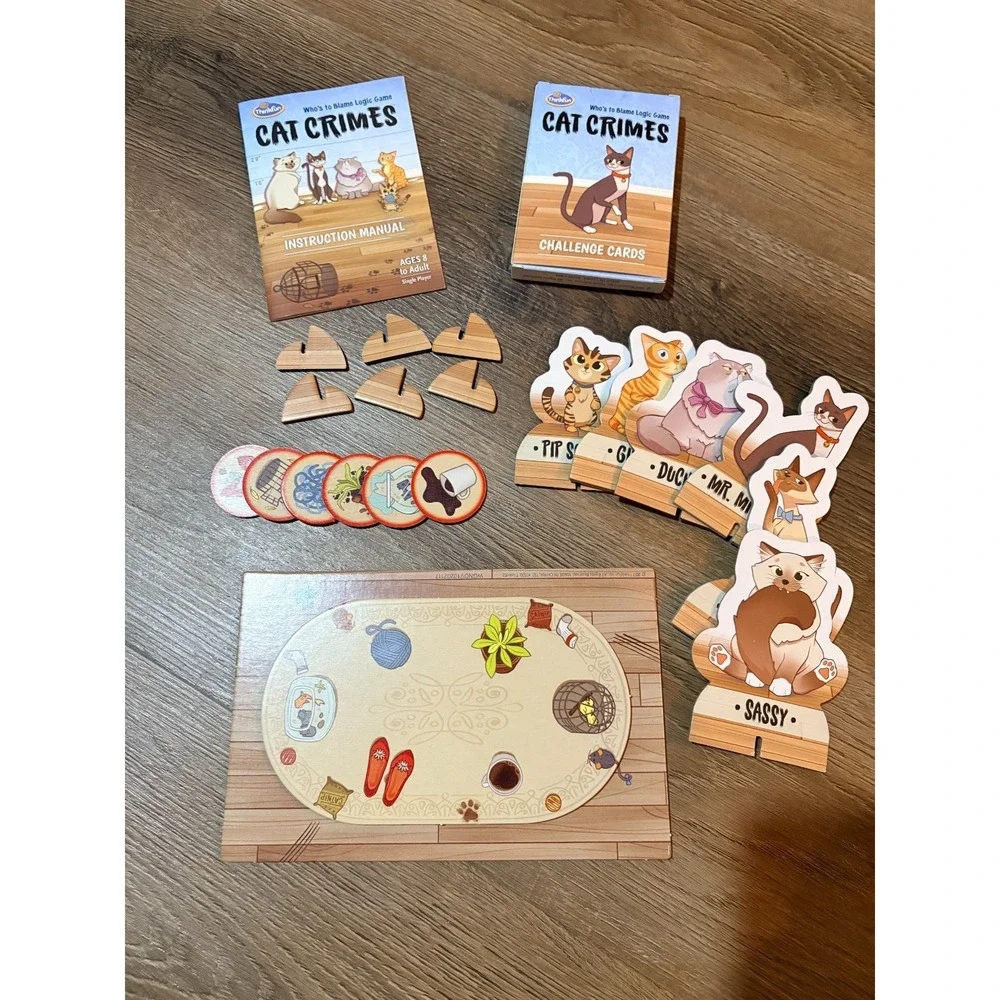 Cat Crimes Who's to Blame Logic Game Thinkfun Problem Solving Challenges Mystery